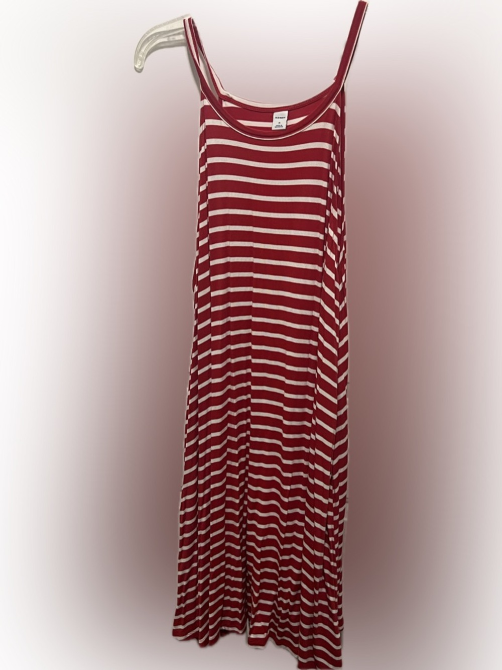 Old Navy Red and White Striped Swing Dress